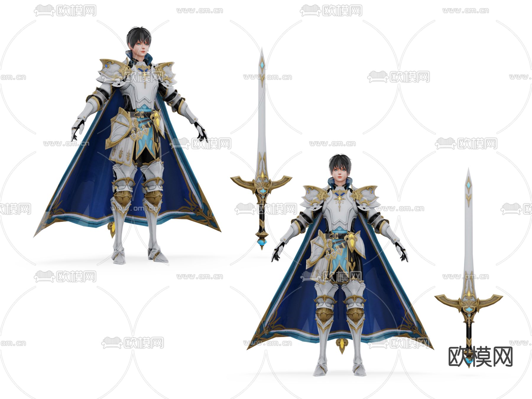 动漫人物su模型下载（渲染图1）