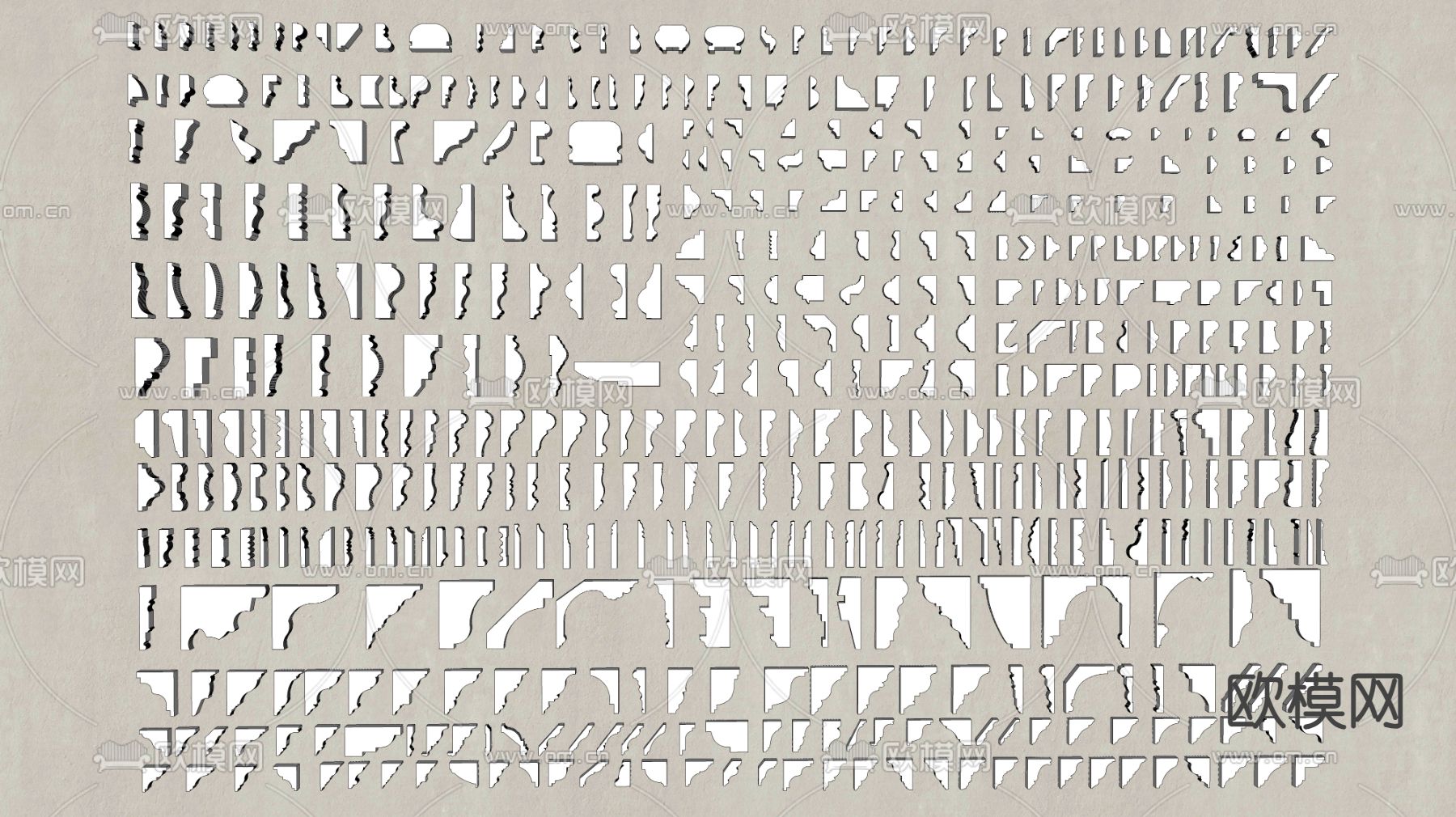 石膏线 踢脚线 门套线su模型下载（渲染图2）