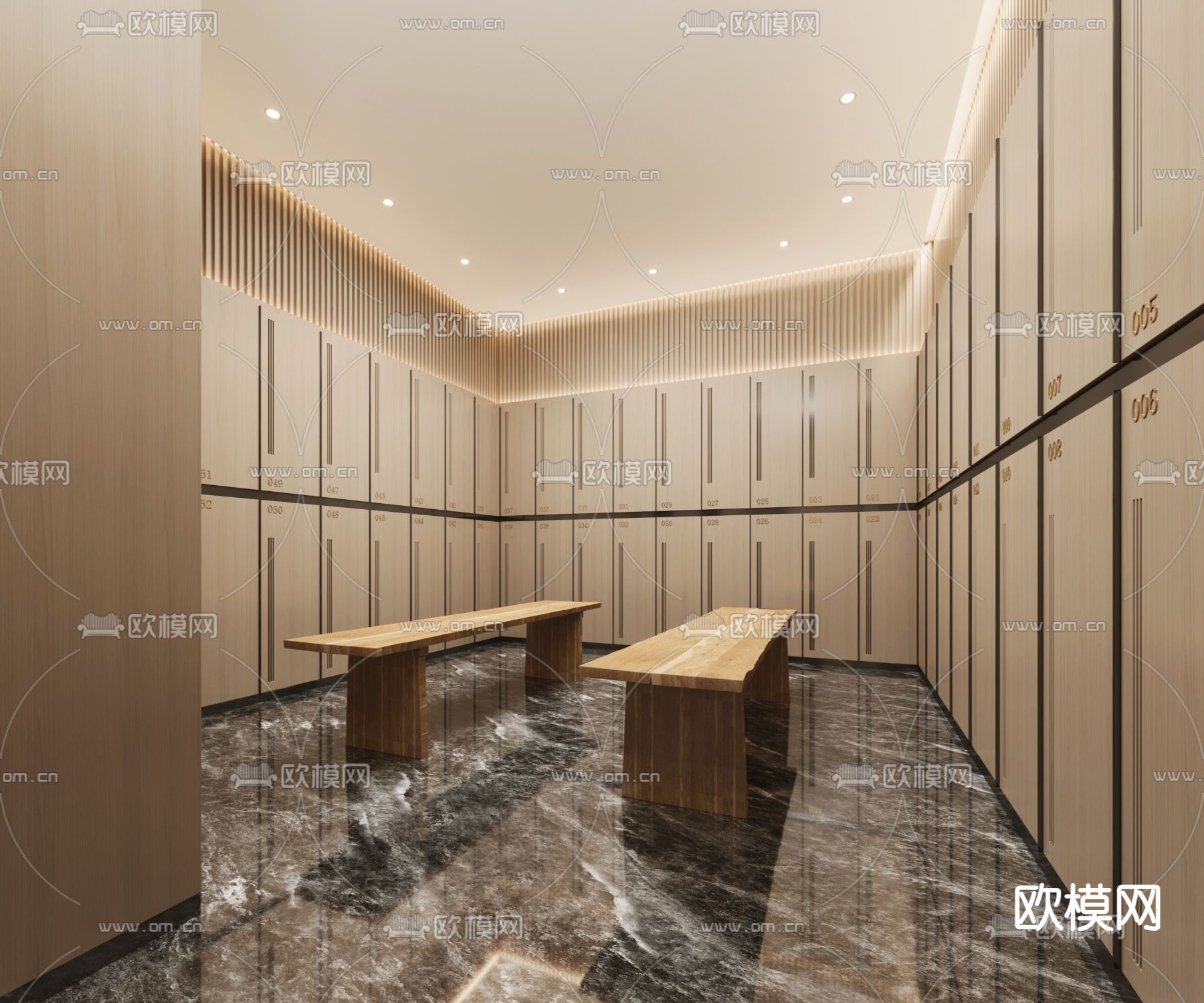 现代洗浴更衣室su模型下载（渲染图1）