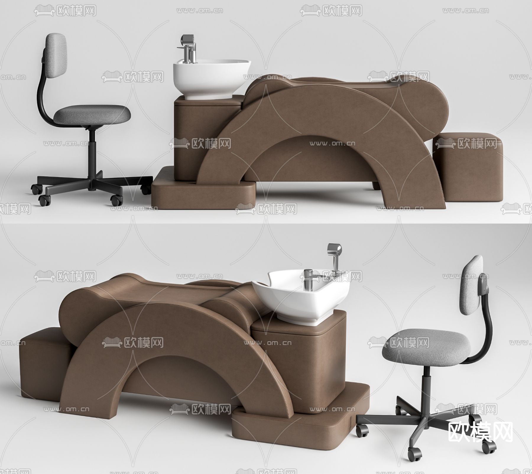 洗头椅 洗头床3d模型下载