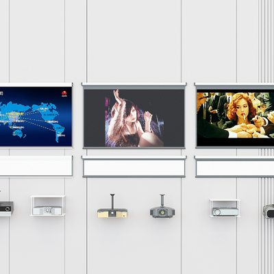  投影仪 幕布su模型 