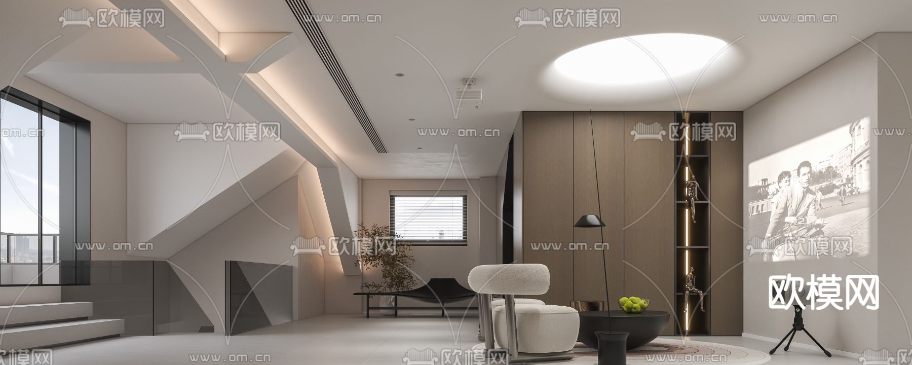 视听室 影音室3d模型下载（渲染图1）