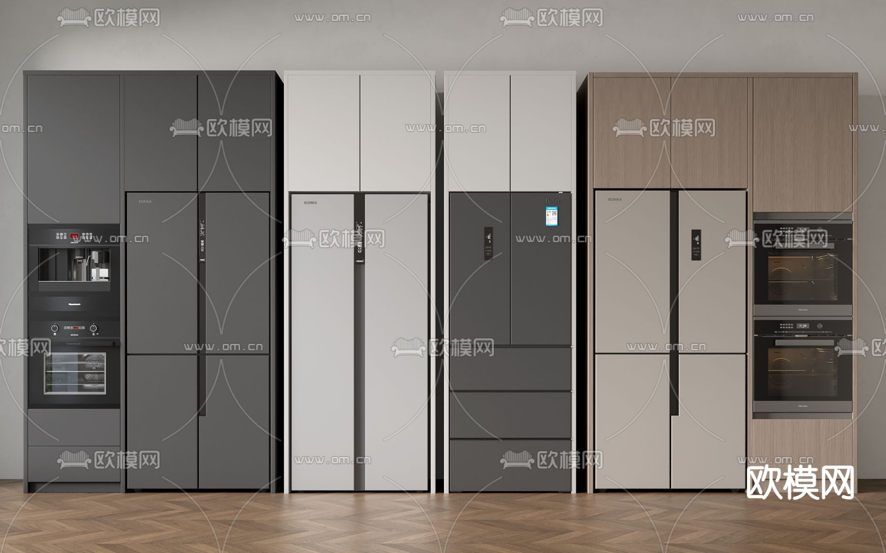 双门冰箱 智能冰箱3d模型下载