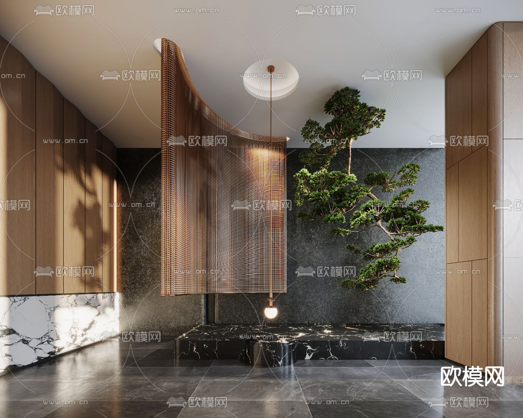 室内景观 悬挂植物 大堂小品3d模型下载