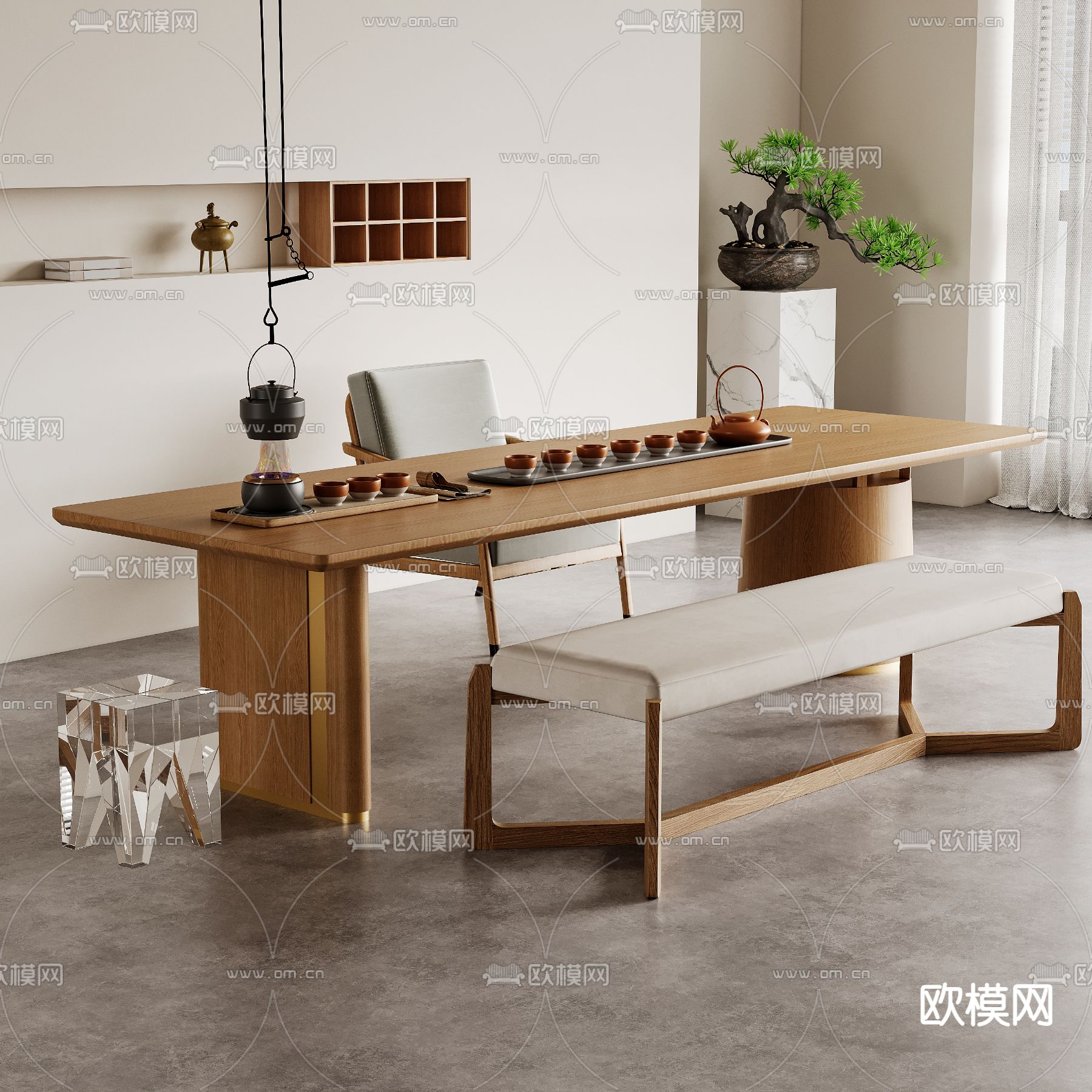 现代茶桌 茶台3d模型下载