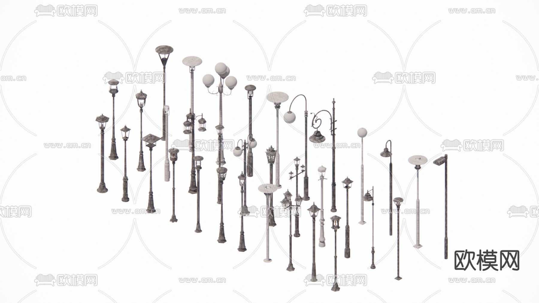 欧式路灯su模型下载（渲染图1）