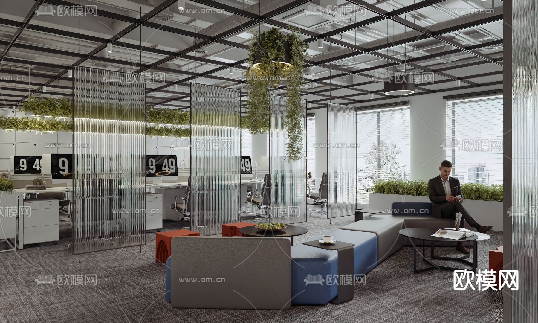 办公室 休息区3d模型下载
