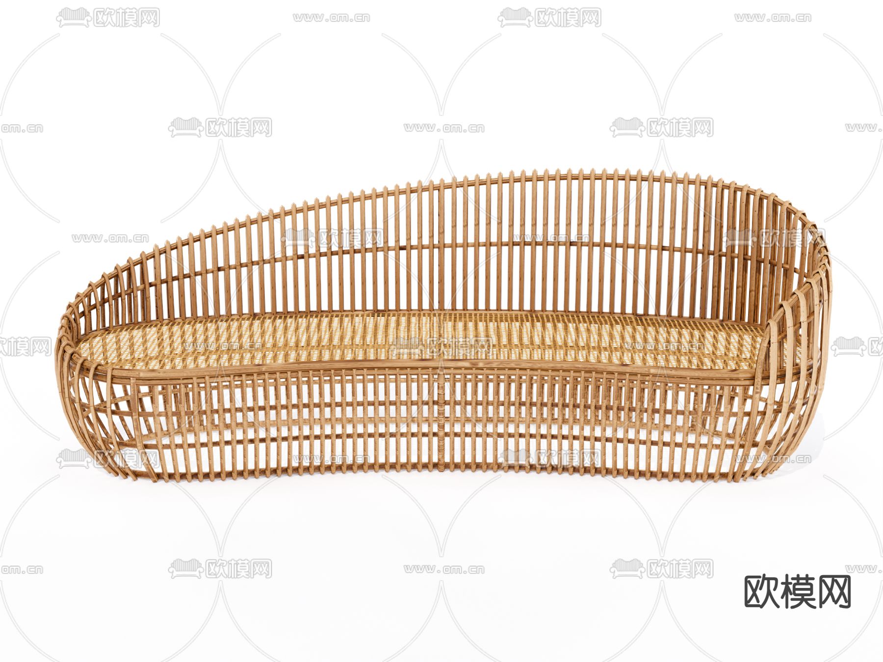 户外沙发 藤编沙发su模型下载（渲染图3）