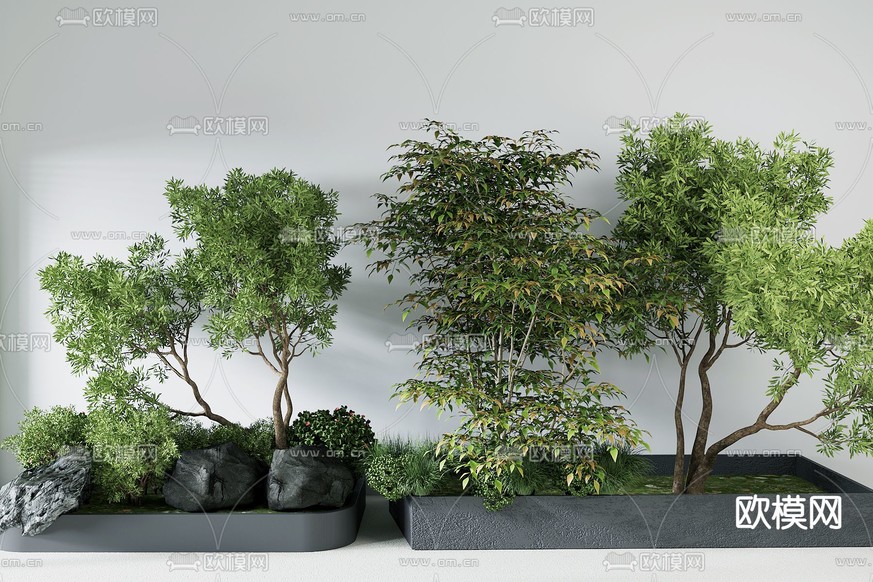 室内造景 植物堆3d模型下载