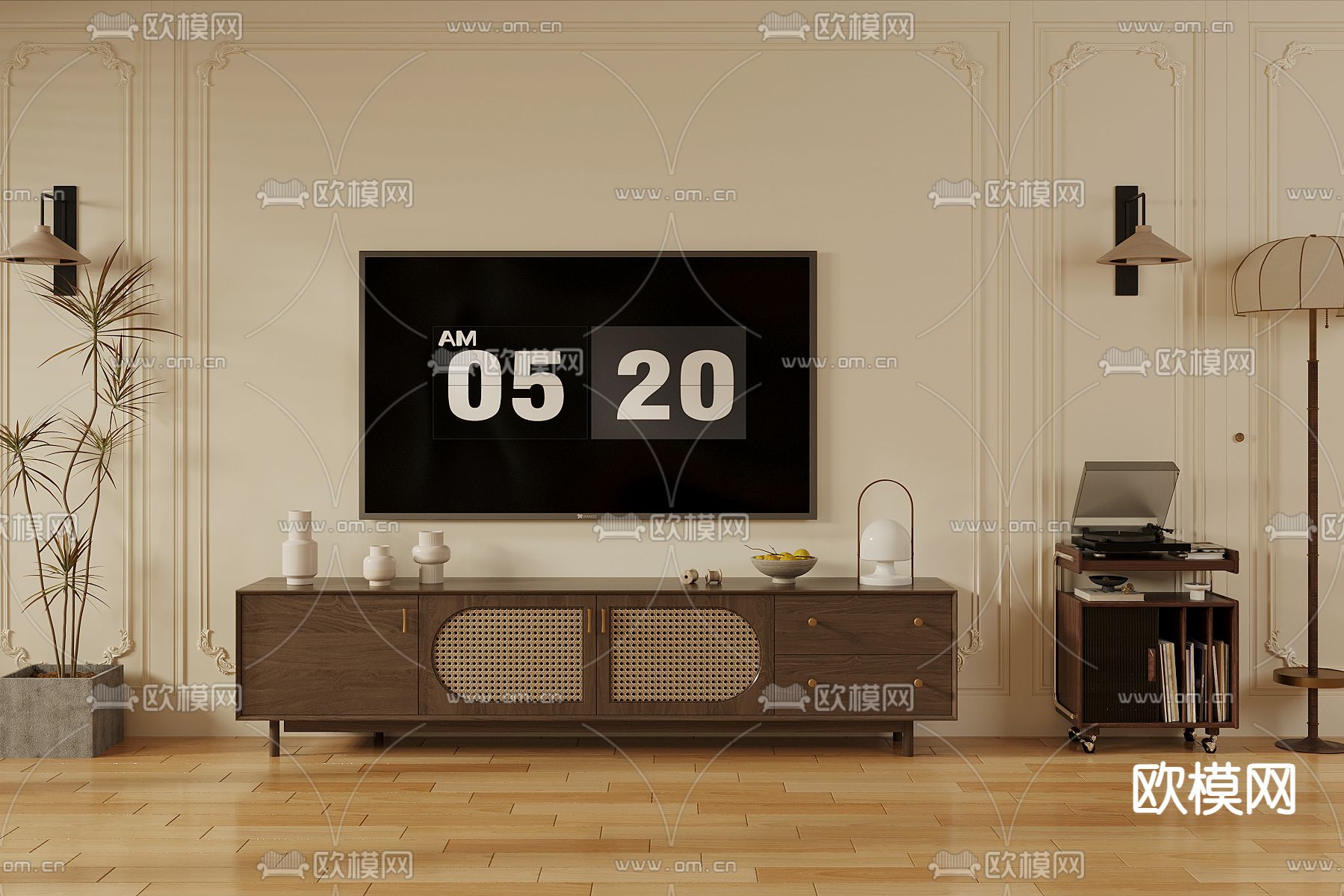 北欧电视柜3d模型下载