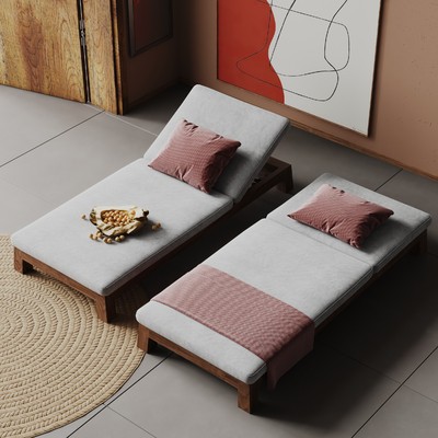  现代户外躺椅 休闲躺椅su模型 