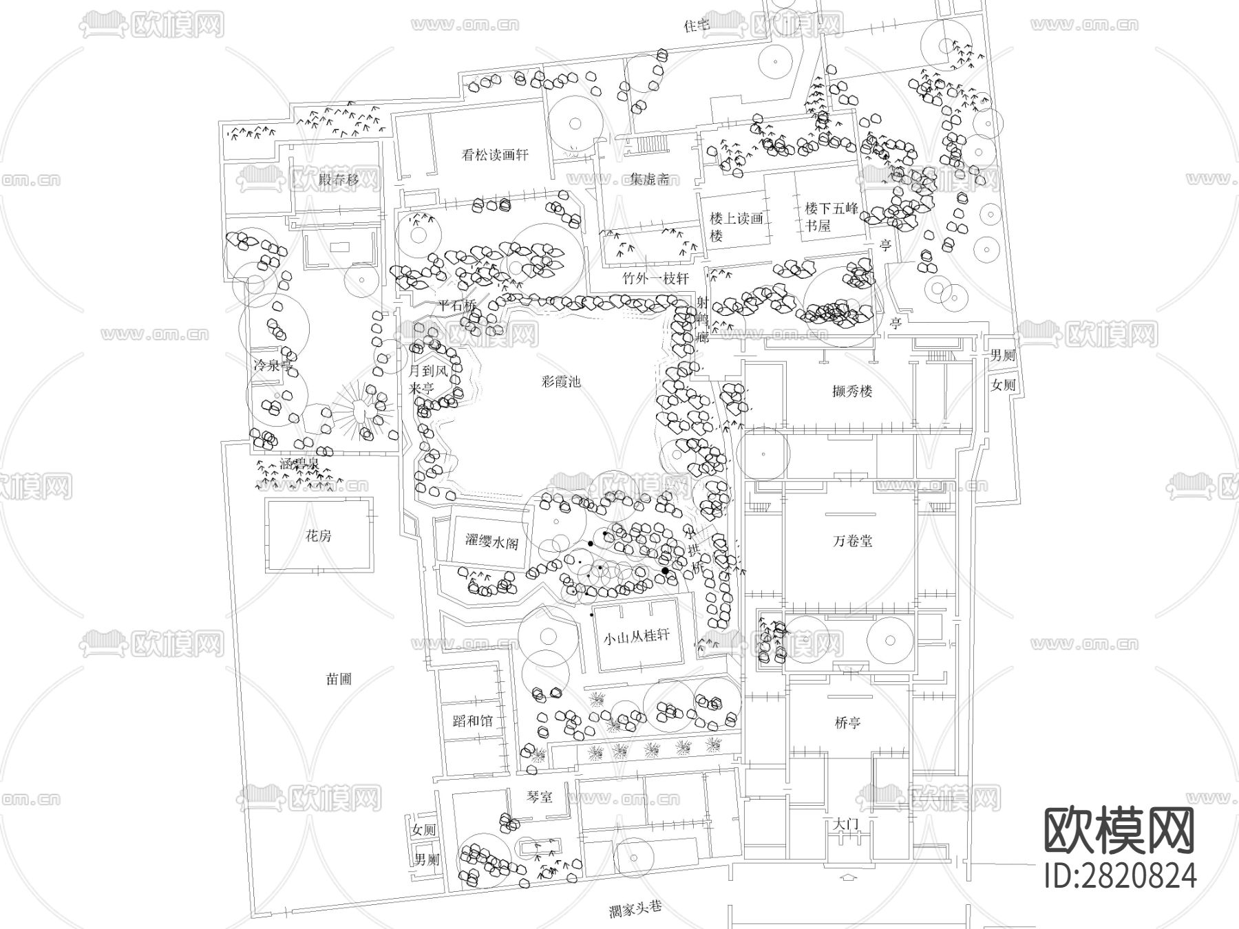 苏州园林景观cad施工图下载（渲染图6）
