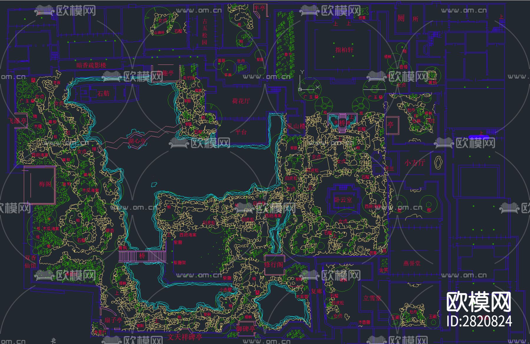 苏州园林景观cad施工图下载（渲染图5）