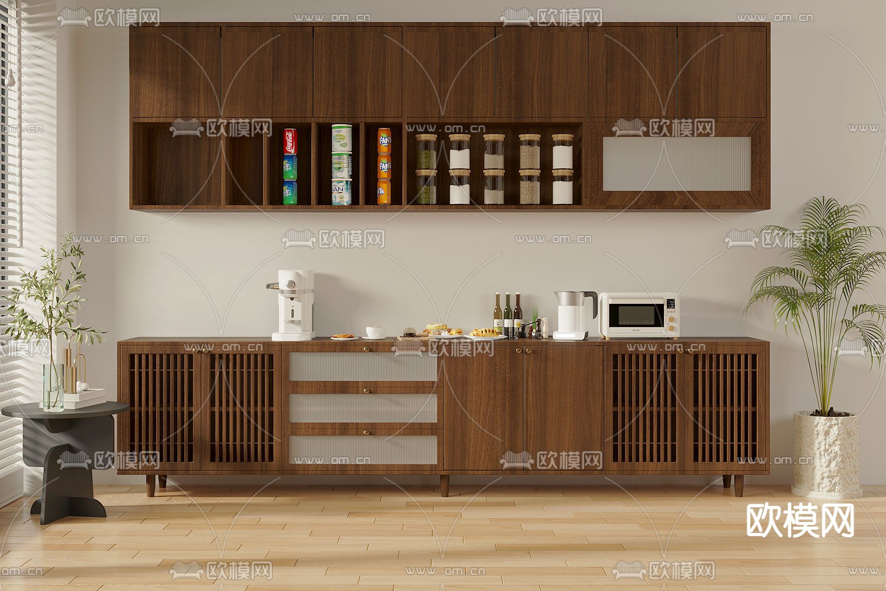 北欧餐边柜 茶水柜3d模型下载