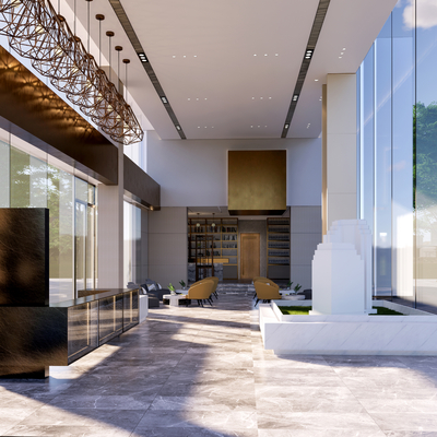  现代售楼中心su模型 