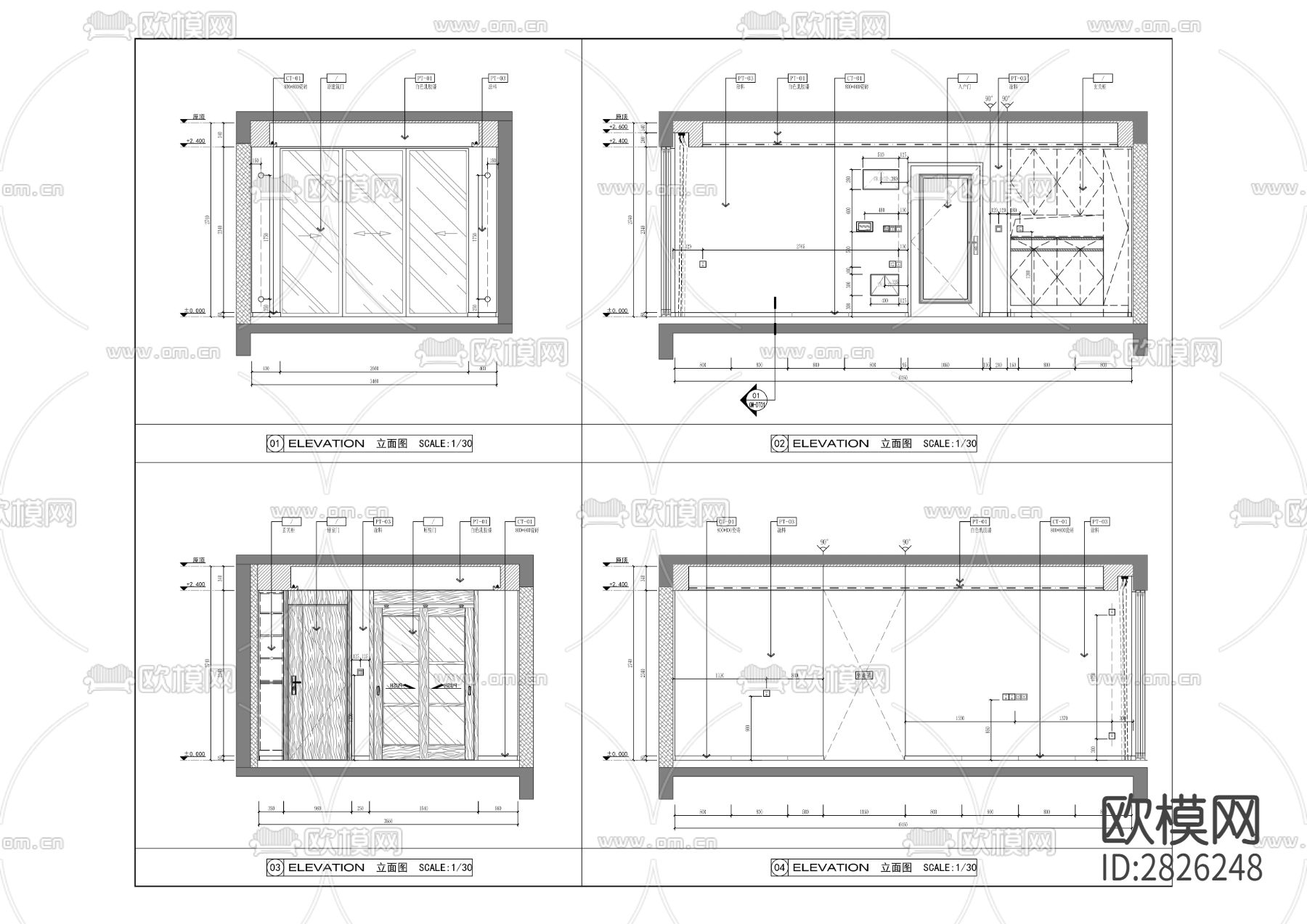 宗地项目1#～8#楼全套cad施工图下载（渲染图1）