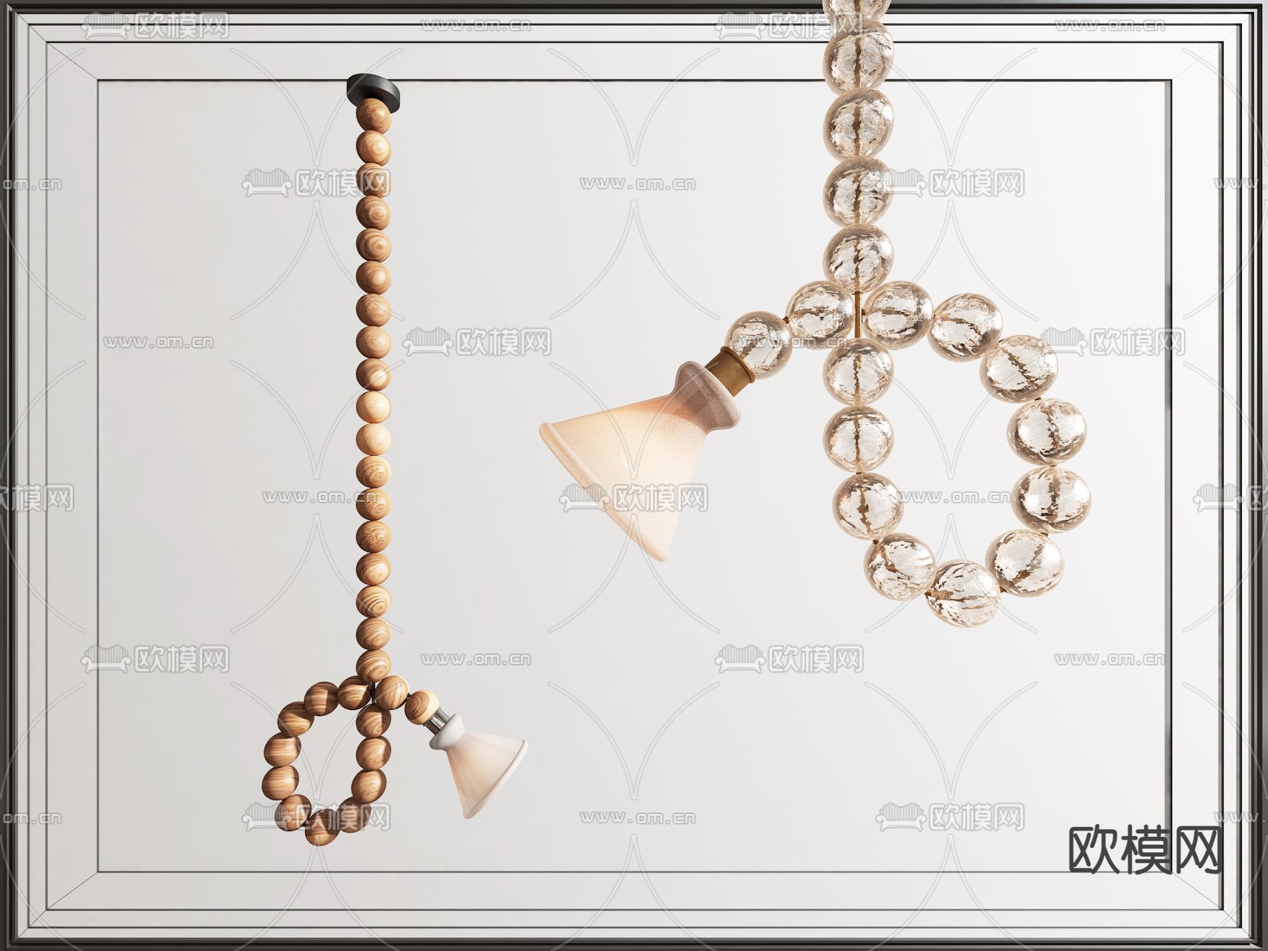 北欧吊灯 串珠吊灯 创意吊灯3d模型下载