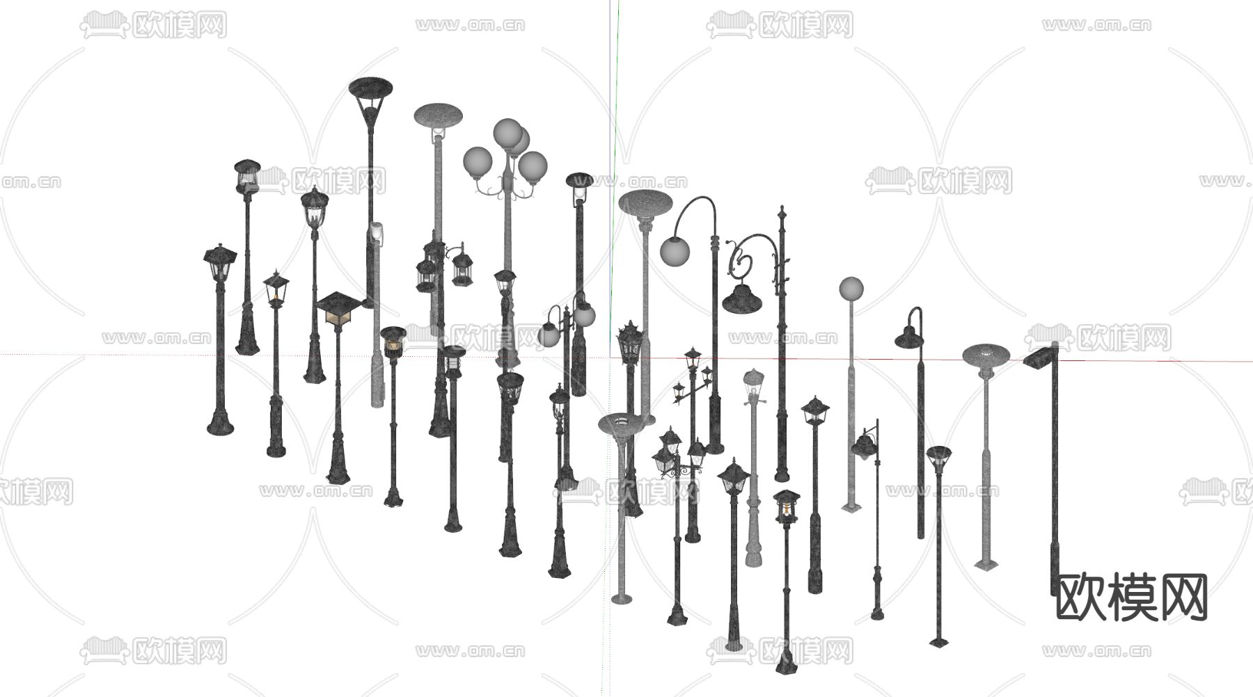 欧式路灯su模型下载（渲染图2）