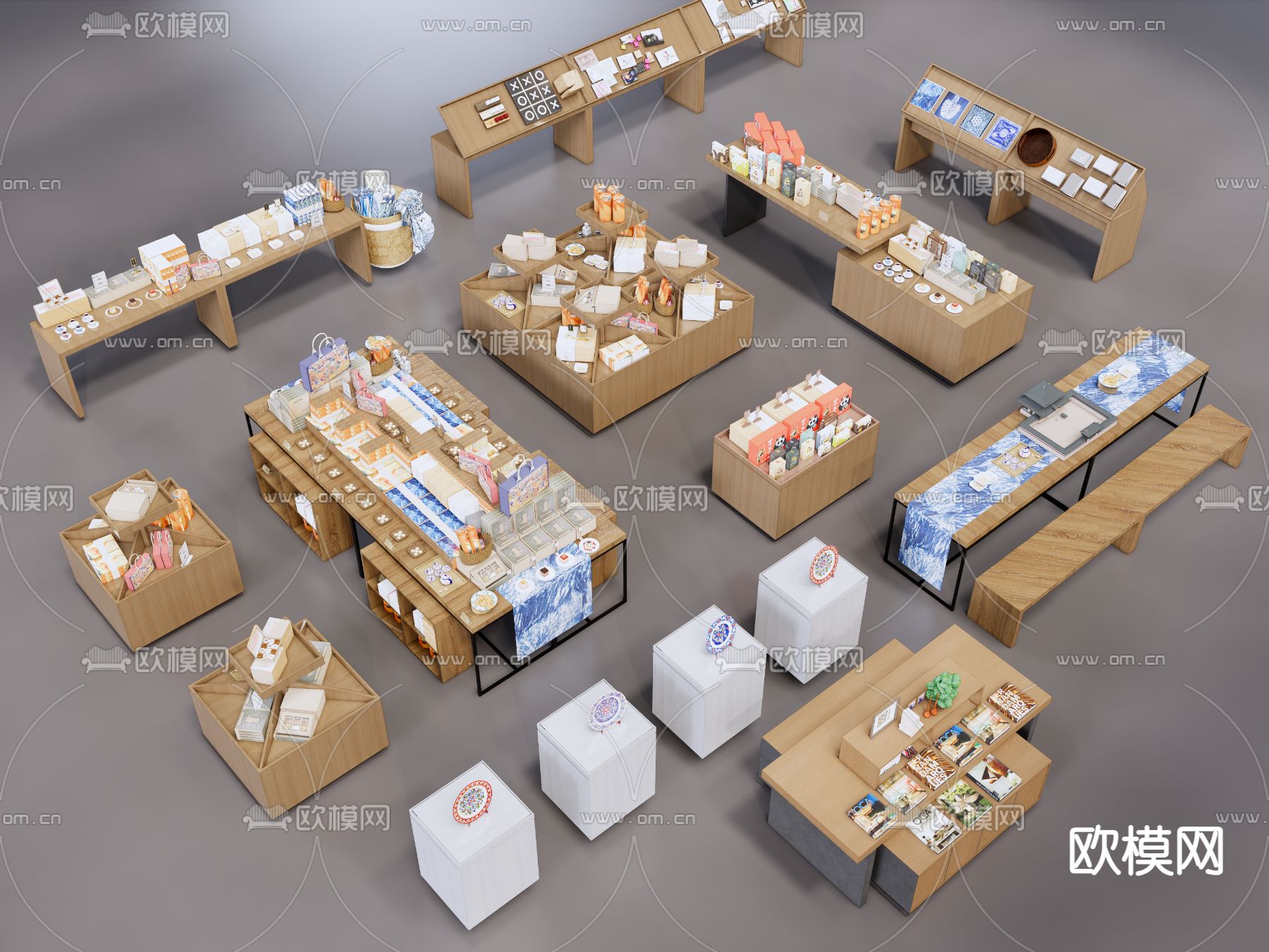 展台 书架su模型