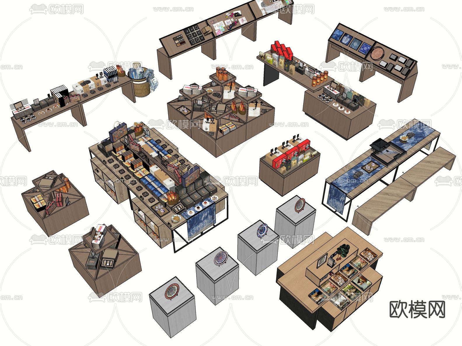 展台 书架su模型