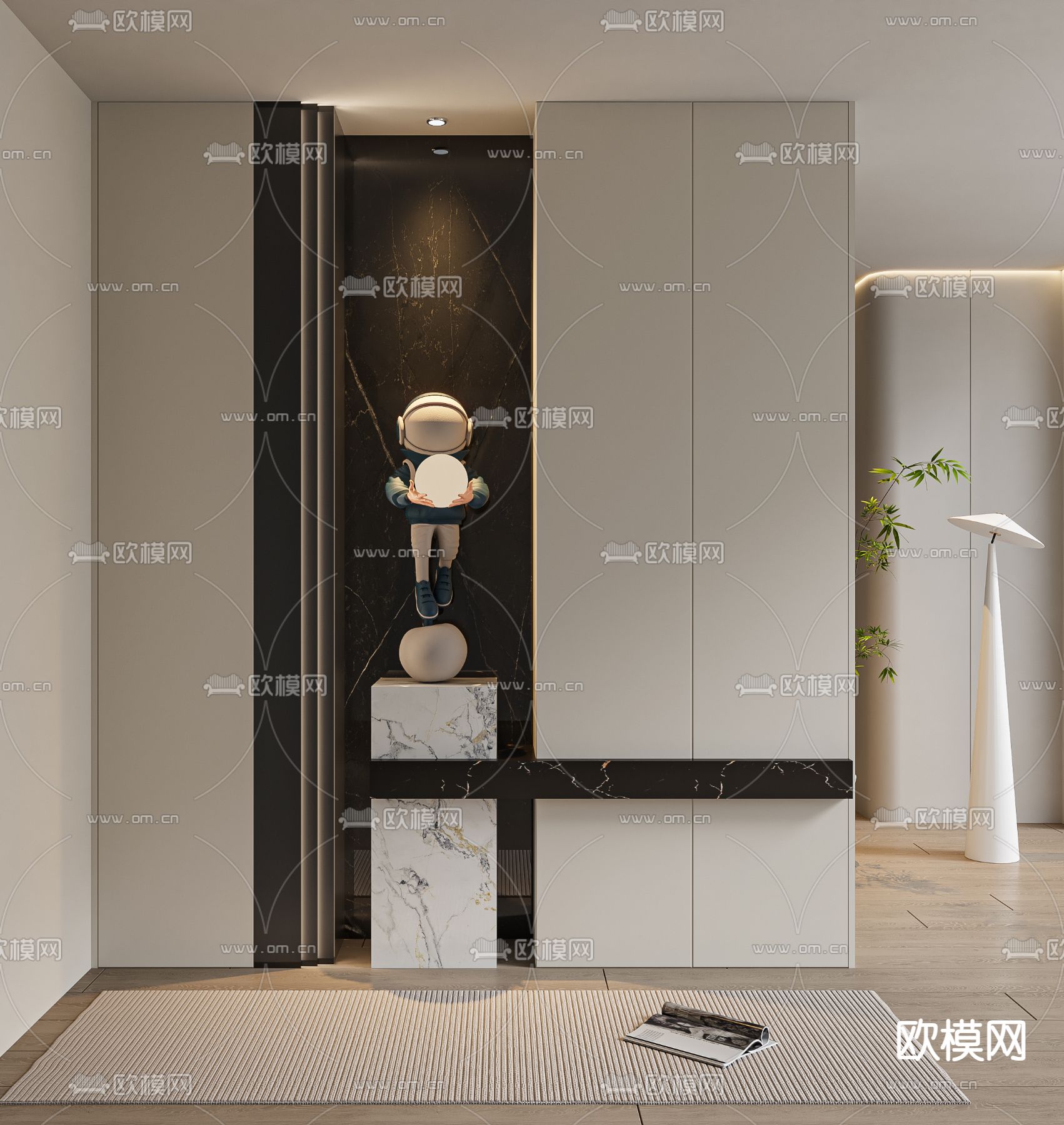 玄关鞋柜3d模型下载