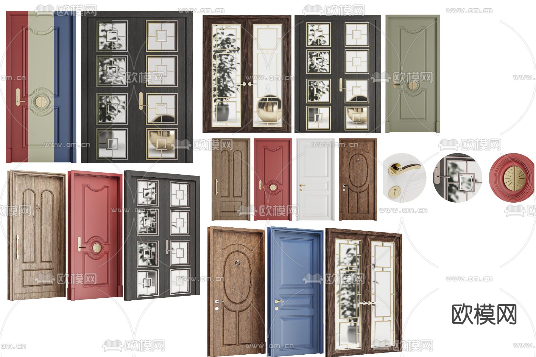 房门 双开门 厨卫门3d模型下载