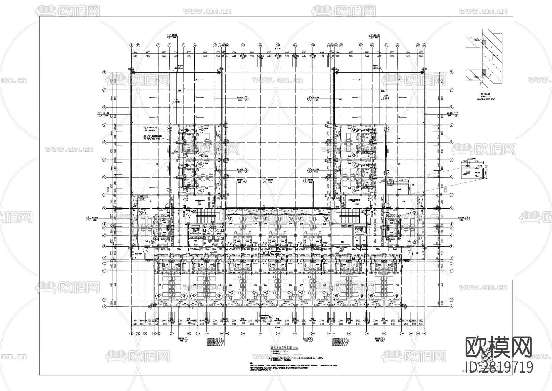 第十特困供养设施（敬老院）建设项目cad施工图下载（渲染图3）
