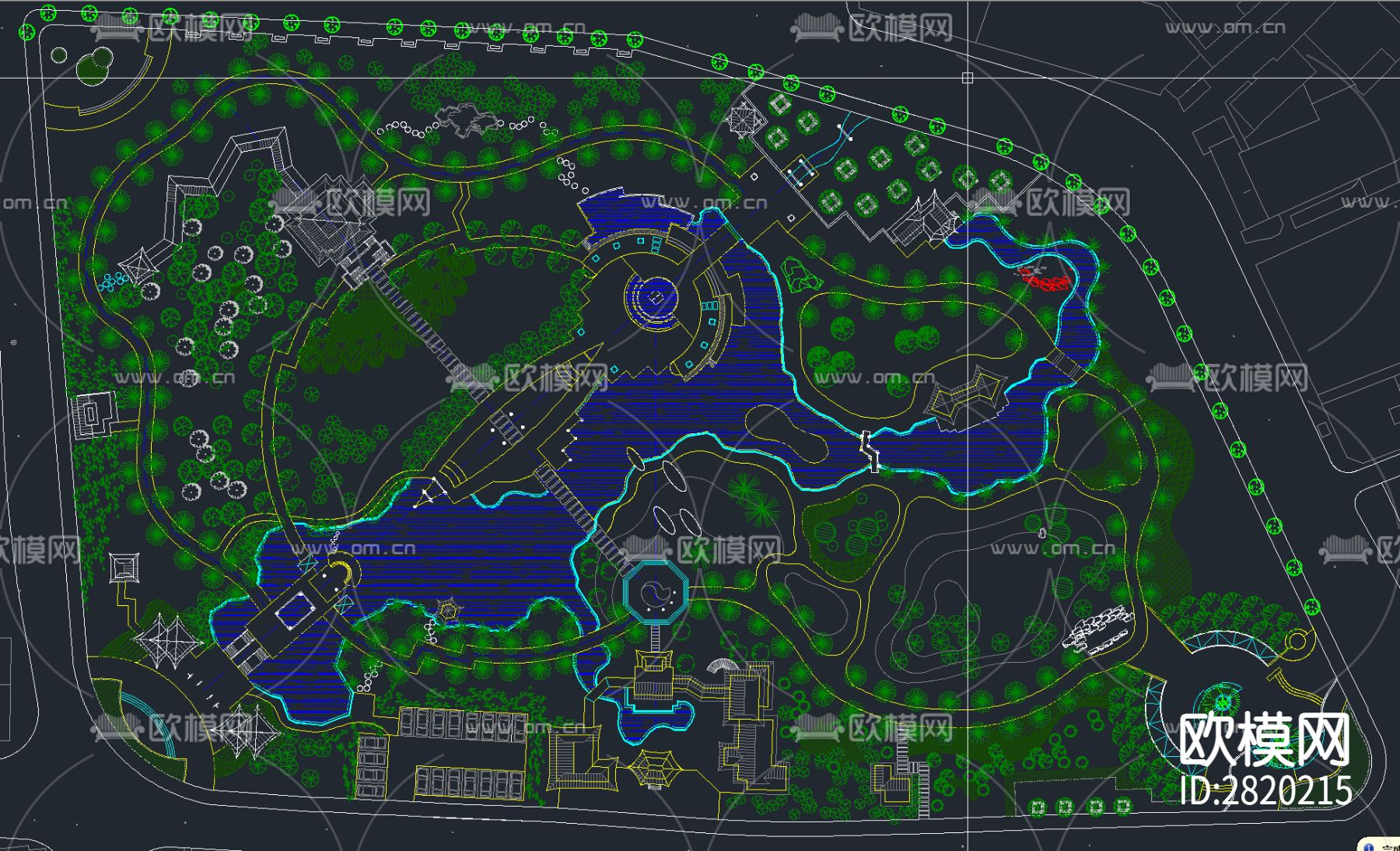80套最新公园广场景观全套cad施工图下载（渲染图3）