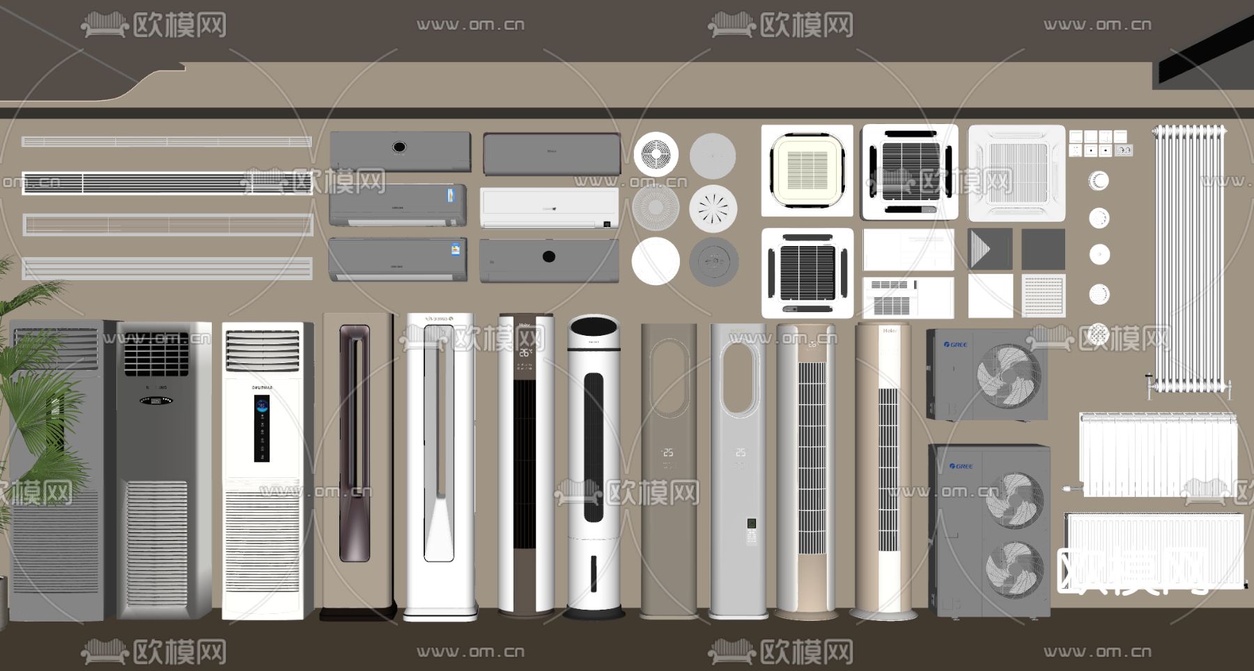 中央空调 空调外机su模型下载（渲染图2）