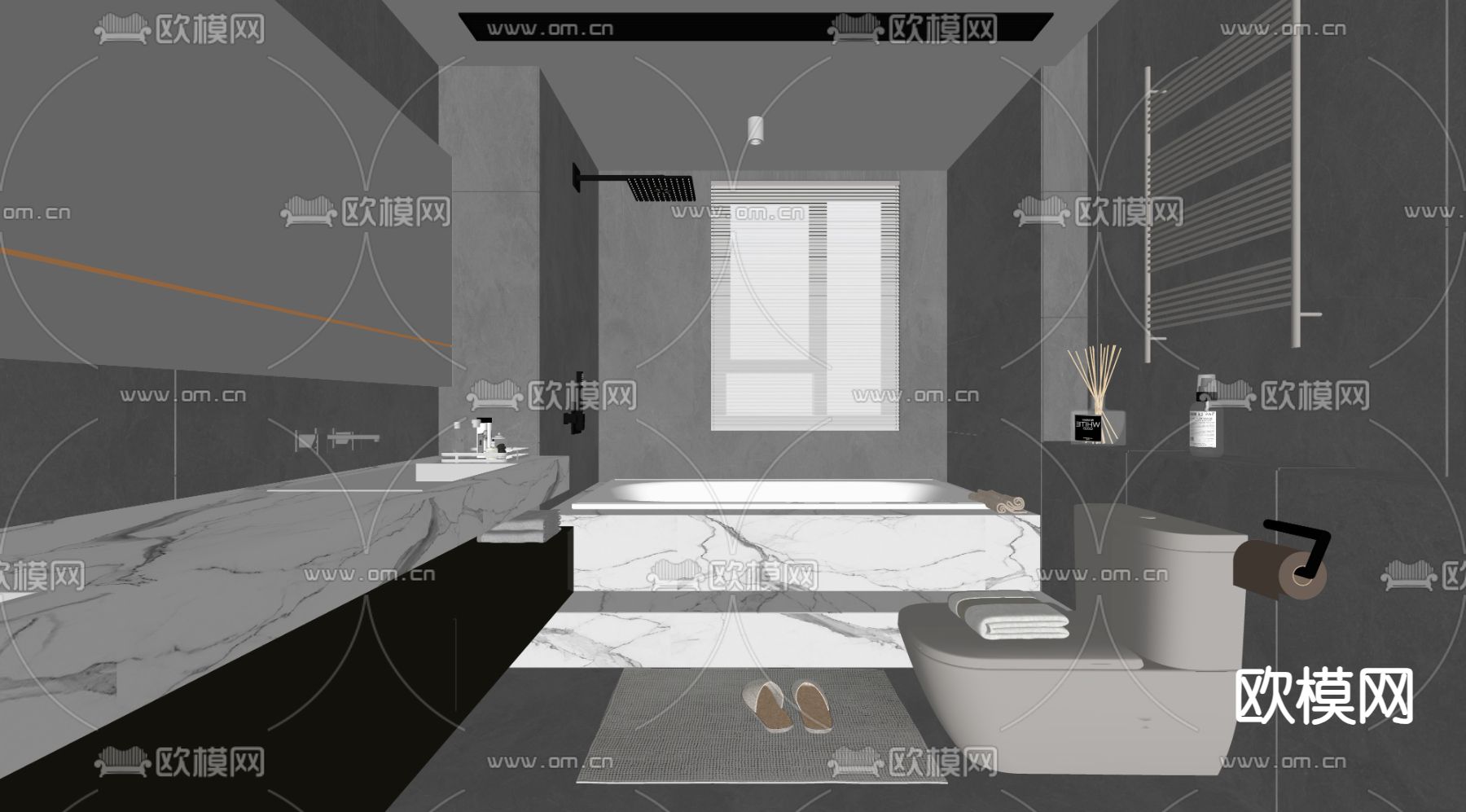 现代卫生间 浴室su模型下载（渲染图2）