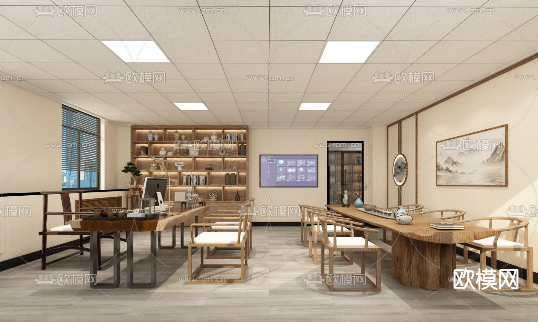 现代会议室免费3d模型下载（渲染图3）