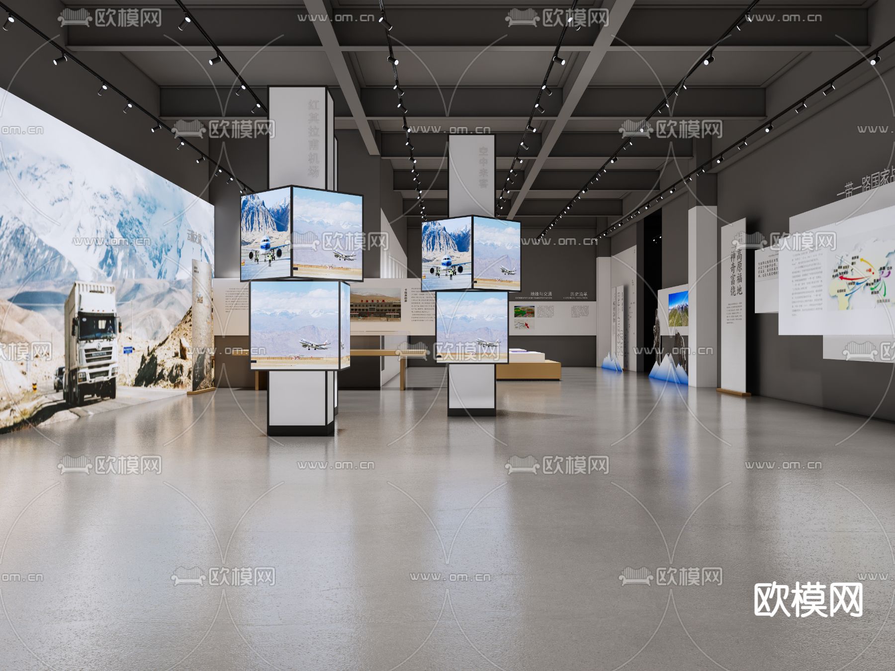 现代博物馆 展厅su模型