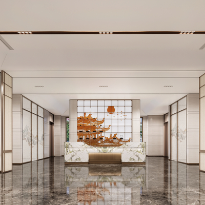 售楼处大堂su模型