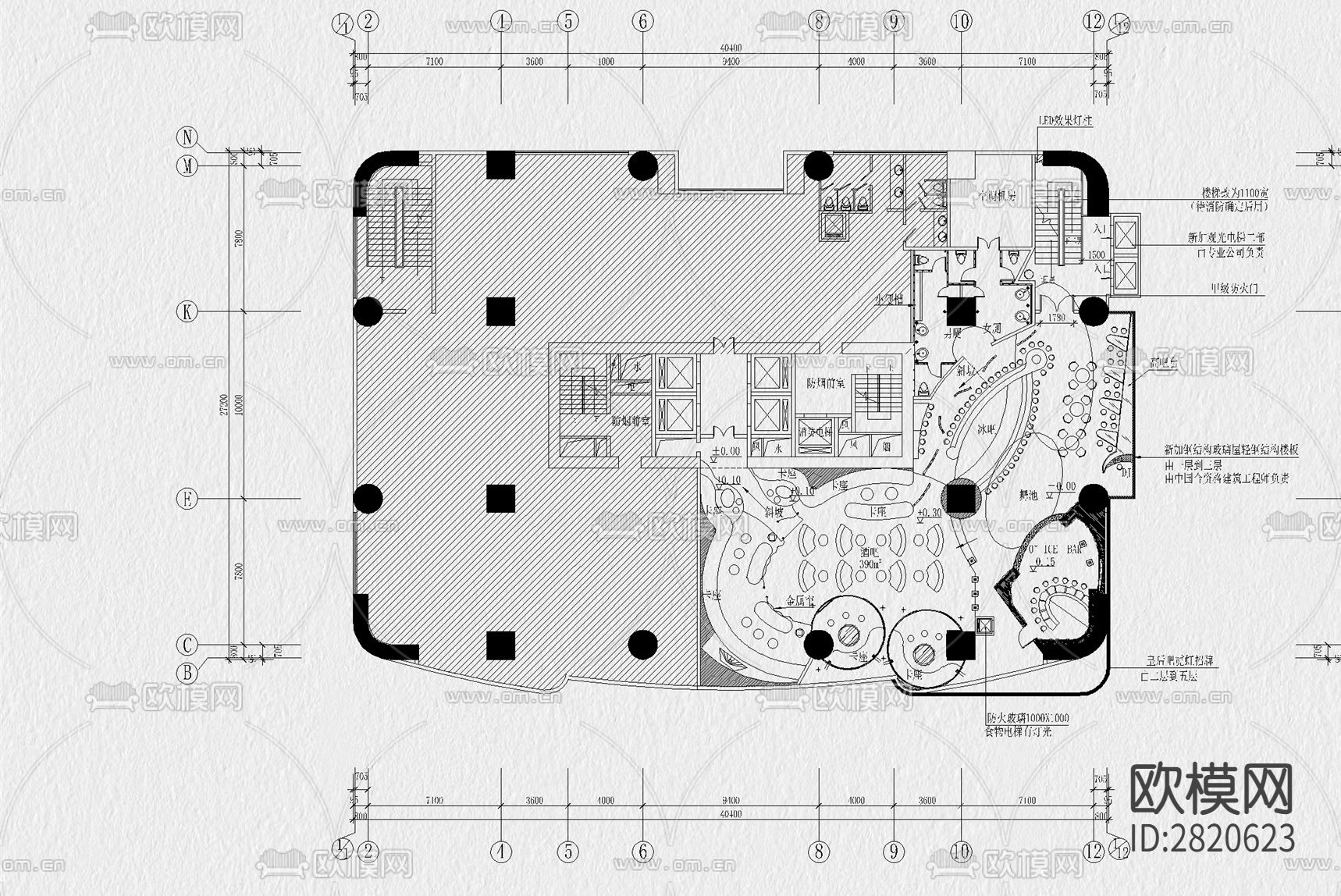 酒吧KTVcad施工图下载（渲染图3）