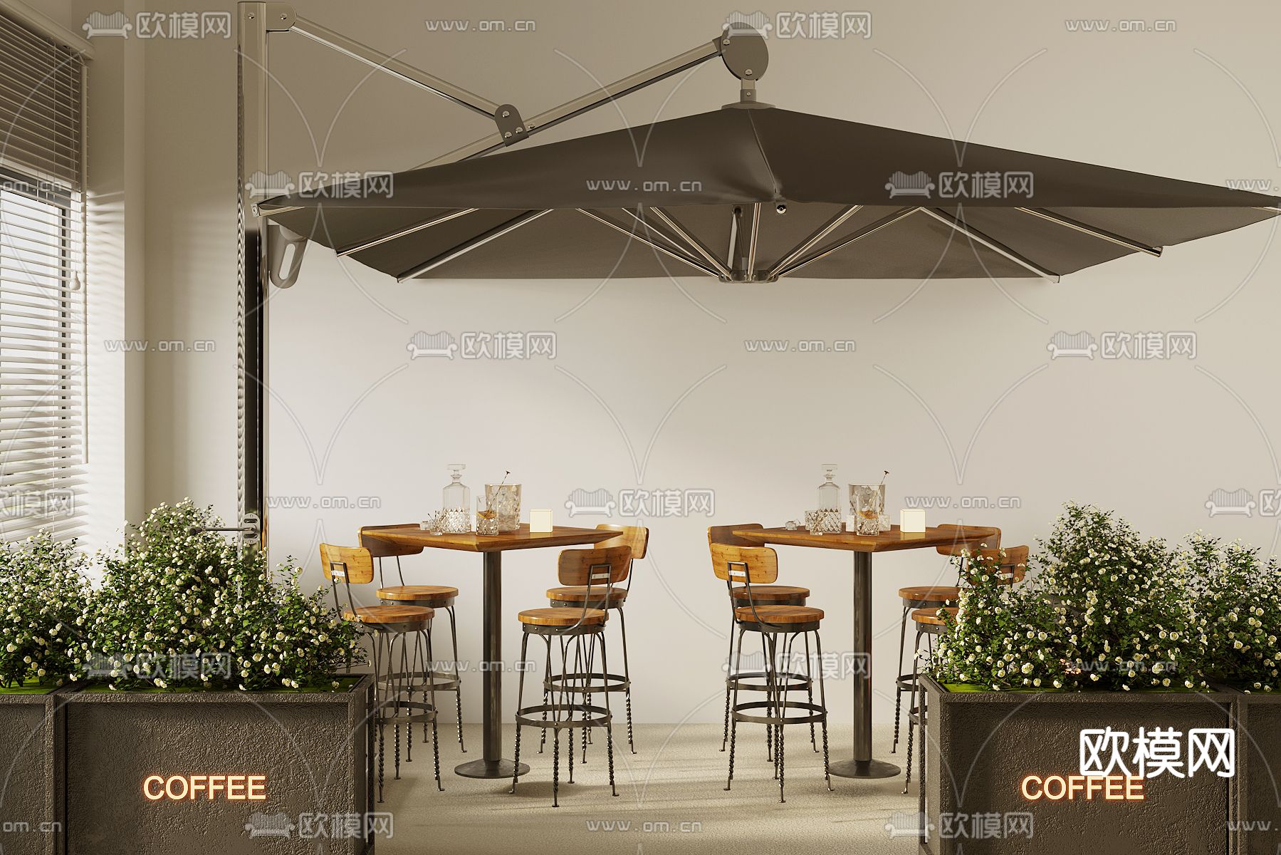 户外桌椅 咖啡桌 外摆3d模型下载