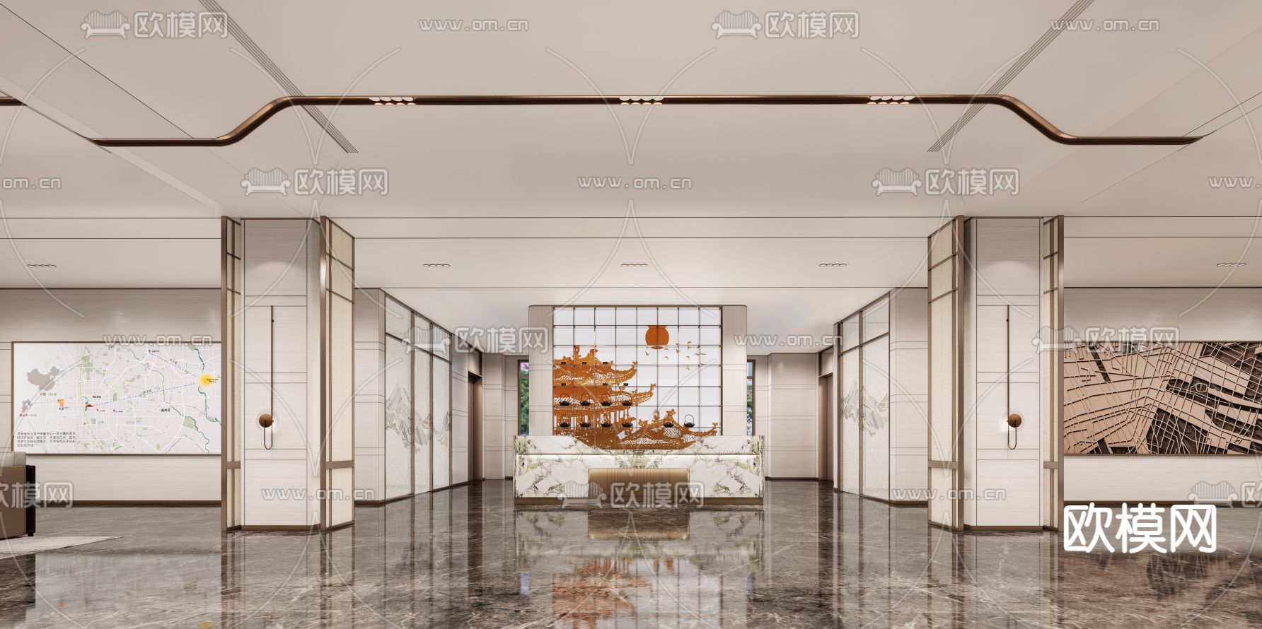 售楼处大堂su模型