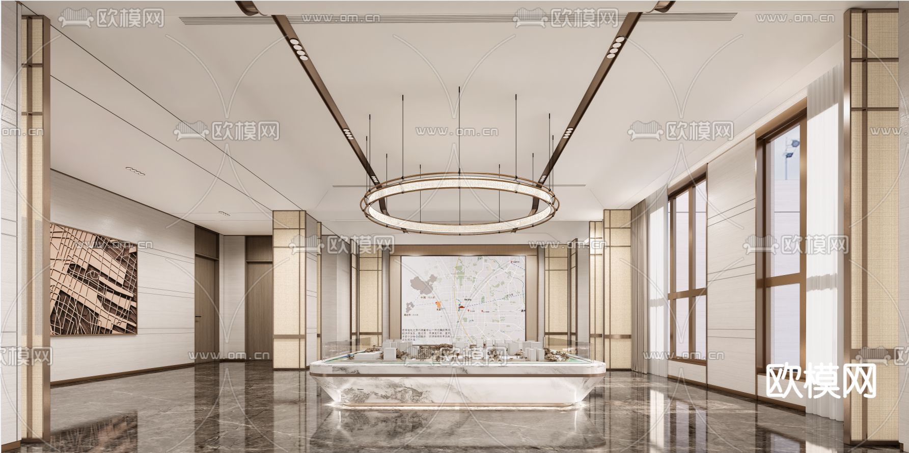 售楼处沙盘区su模型