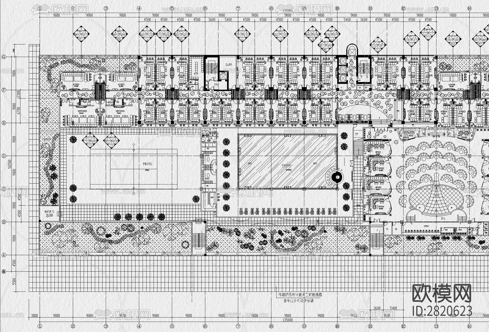 酒吧KTVcad施工图下载（渲染图8）