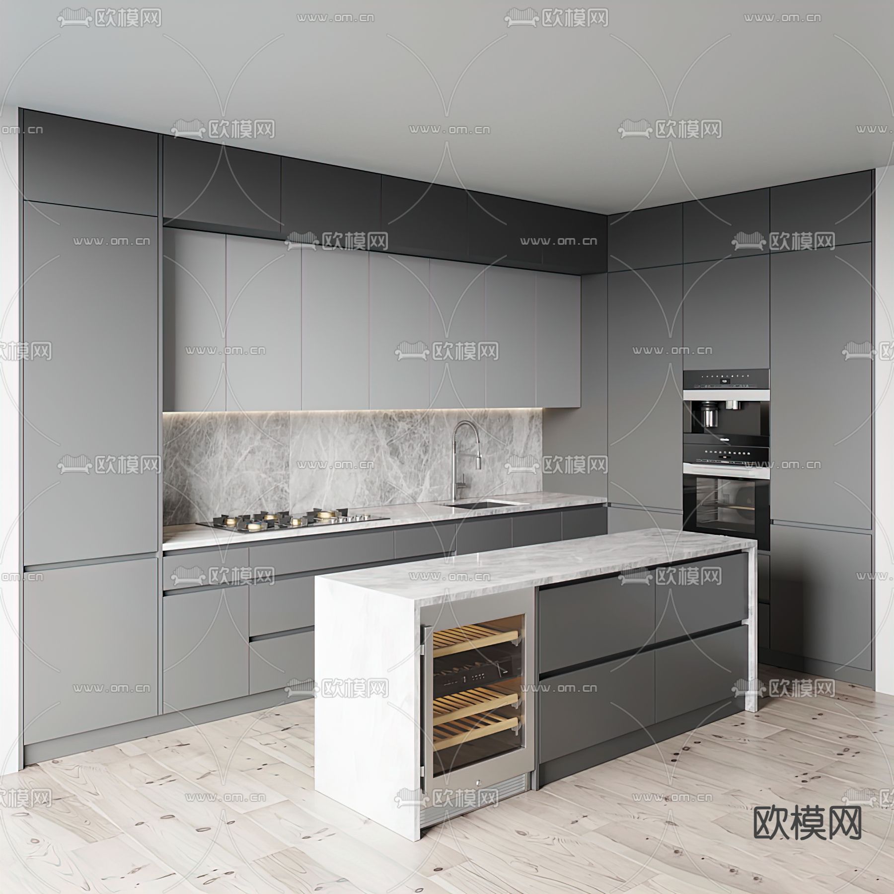 橱柜3d模型下载（渲染图1）
