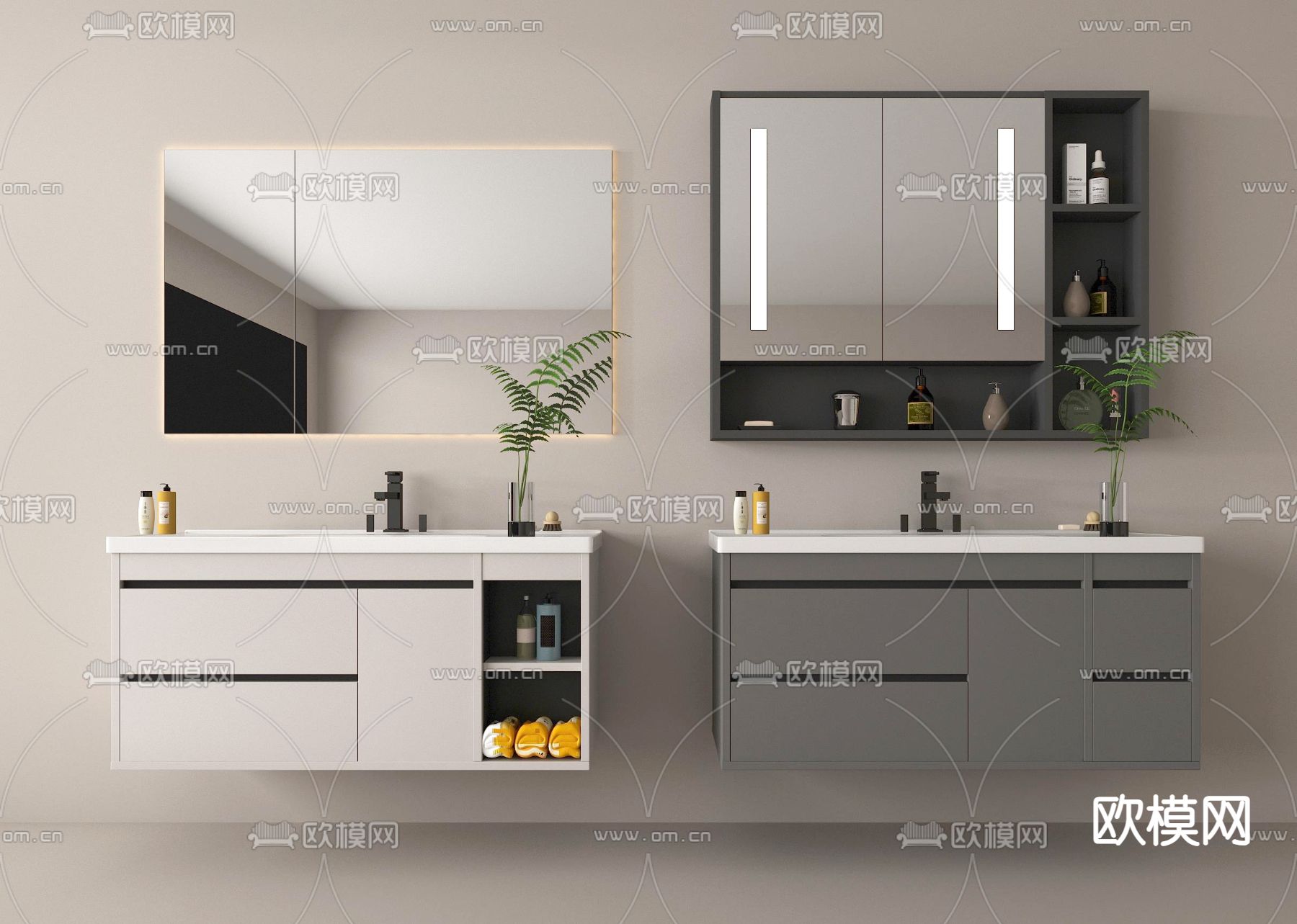 浴室柜 洗手台3d模型下载