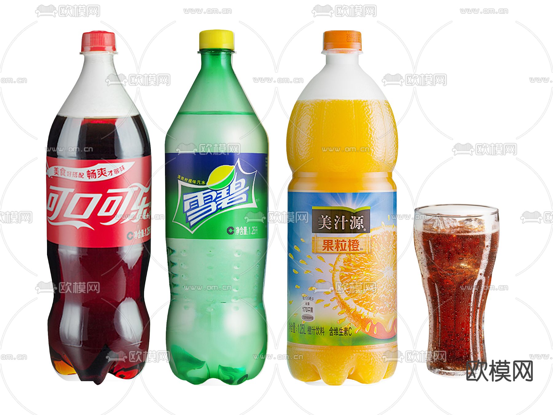 饮料 汽水 饮料桶 杯子3d模型下载（渲染图2）