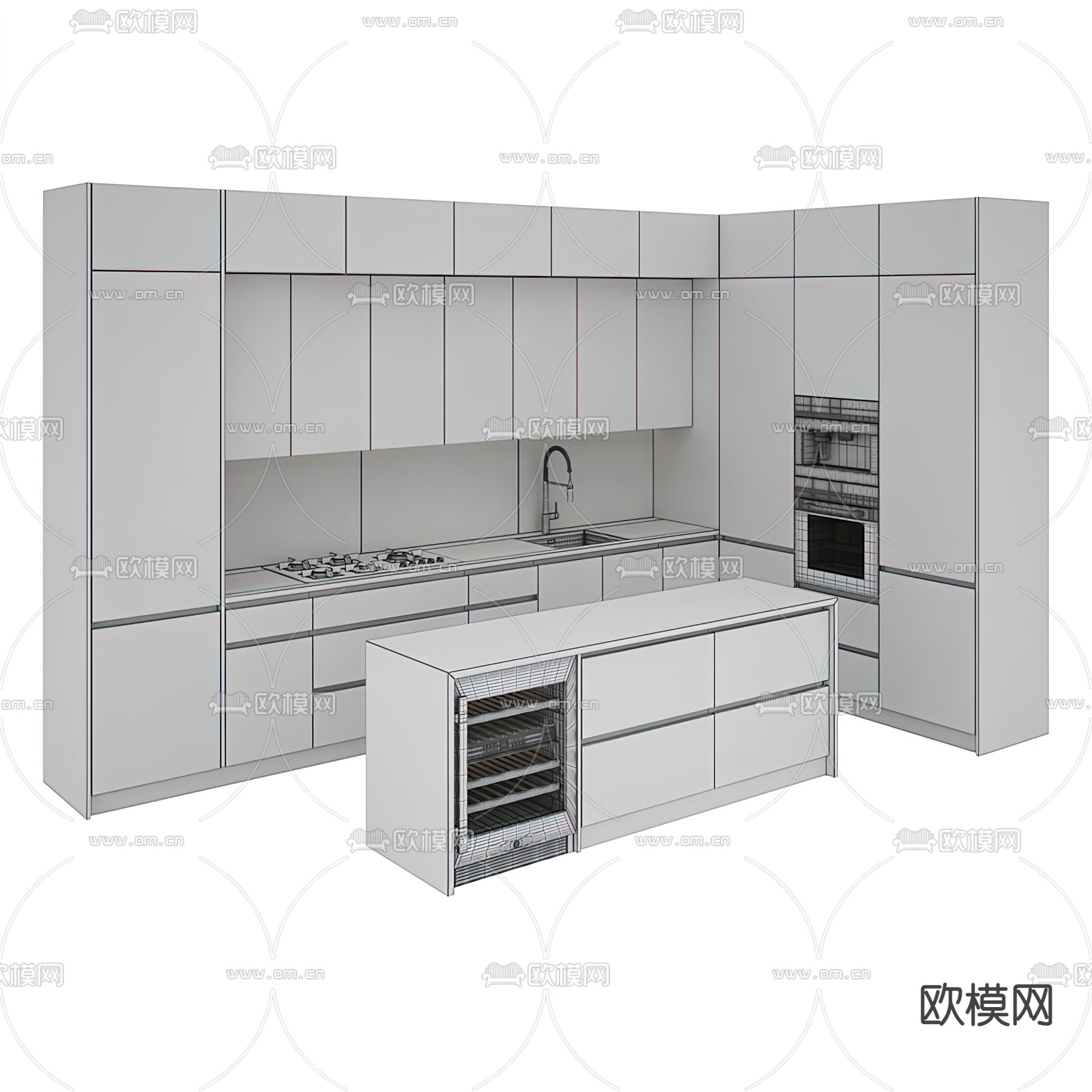 橱柜3d模型下载（渲染图2）