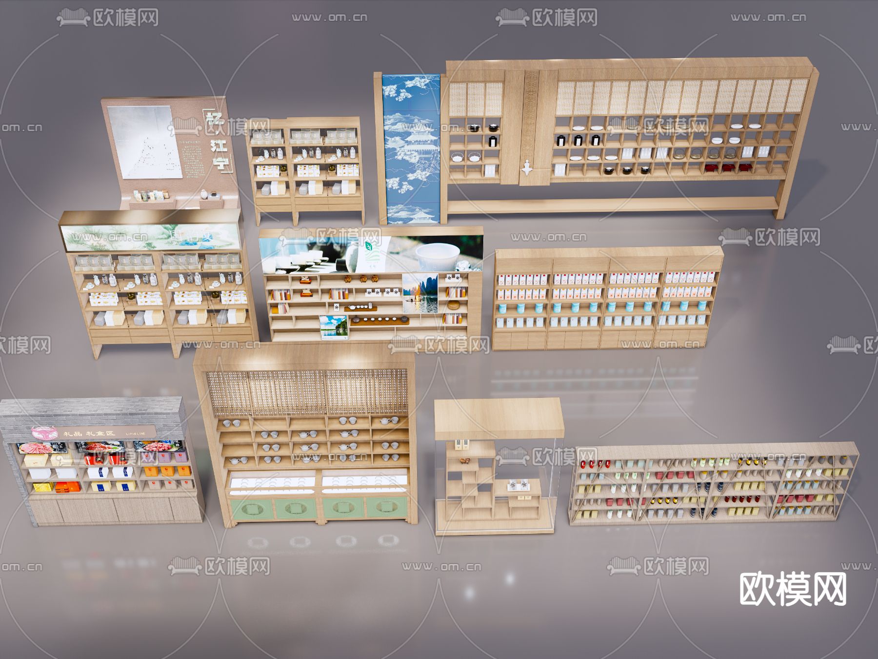 文创展架 商超货架 展柜su模型