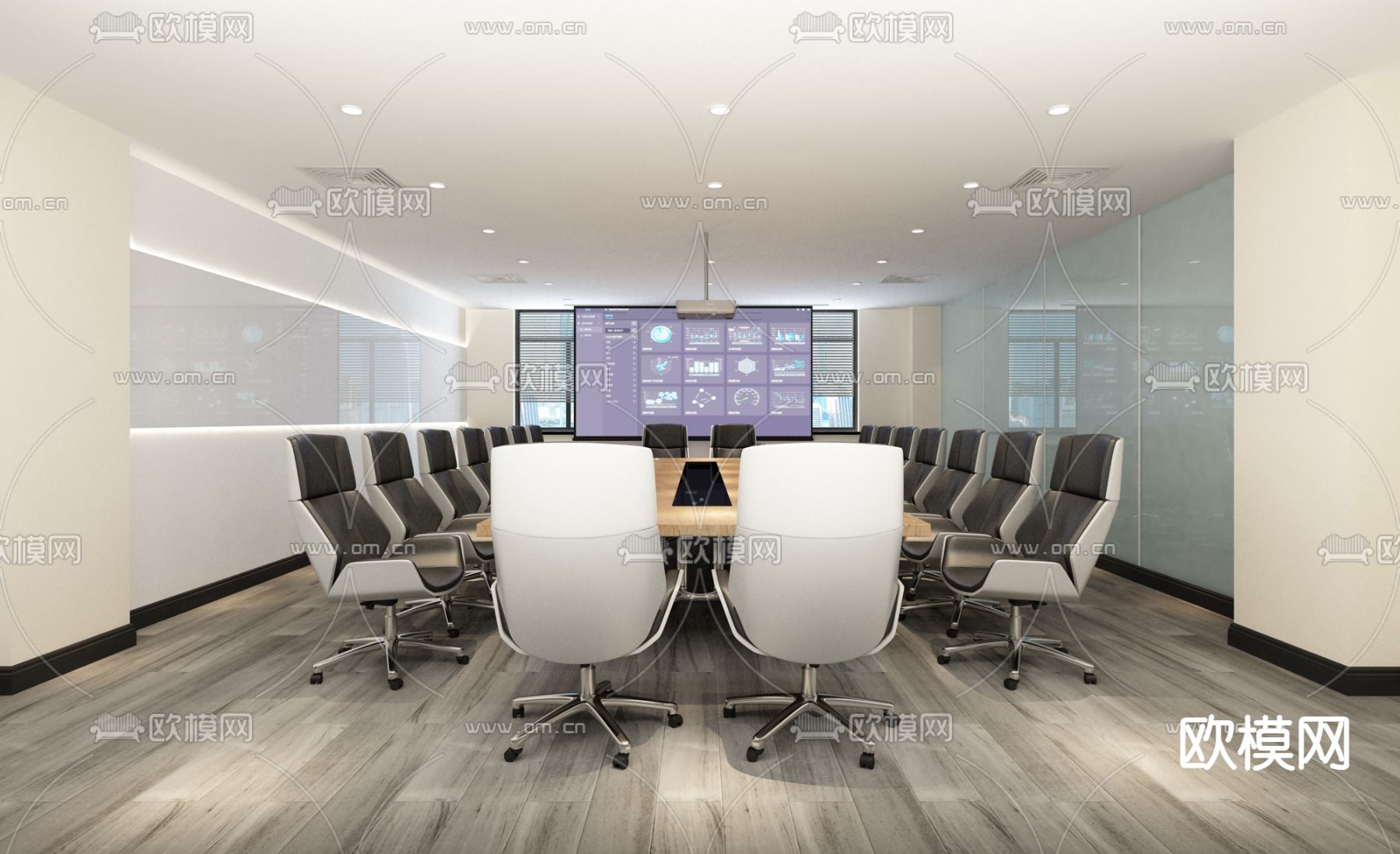 现代会议室免费3d模型下载（渲染图1）