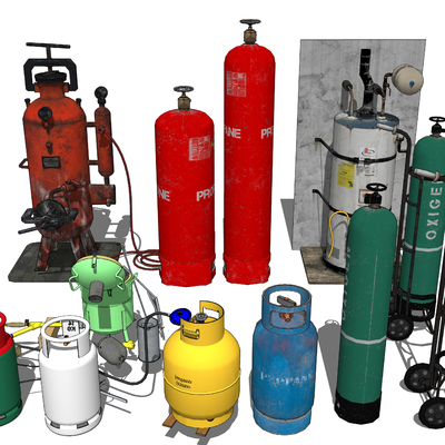  气焊机 煤气罐su模型 