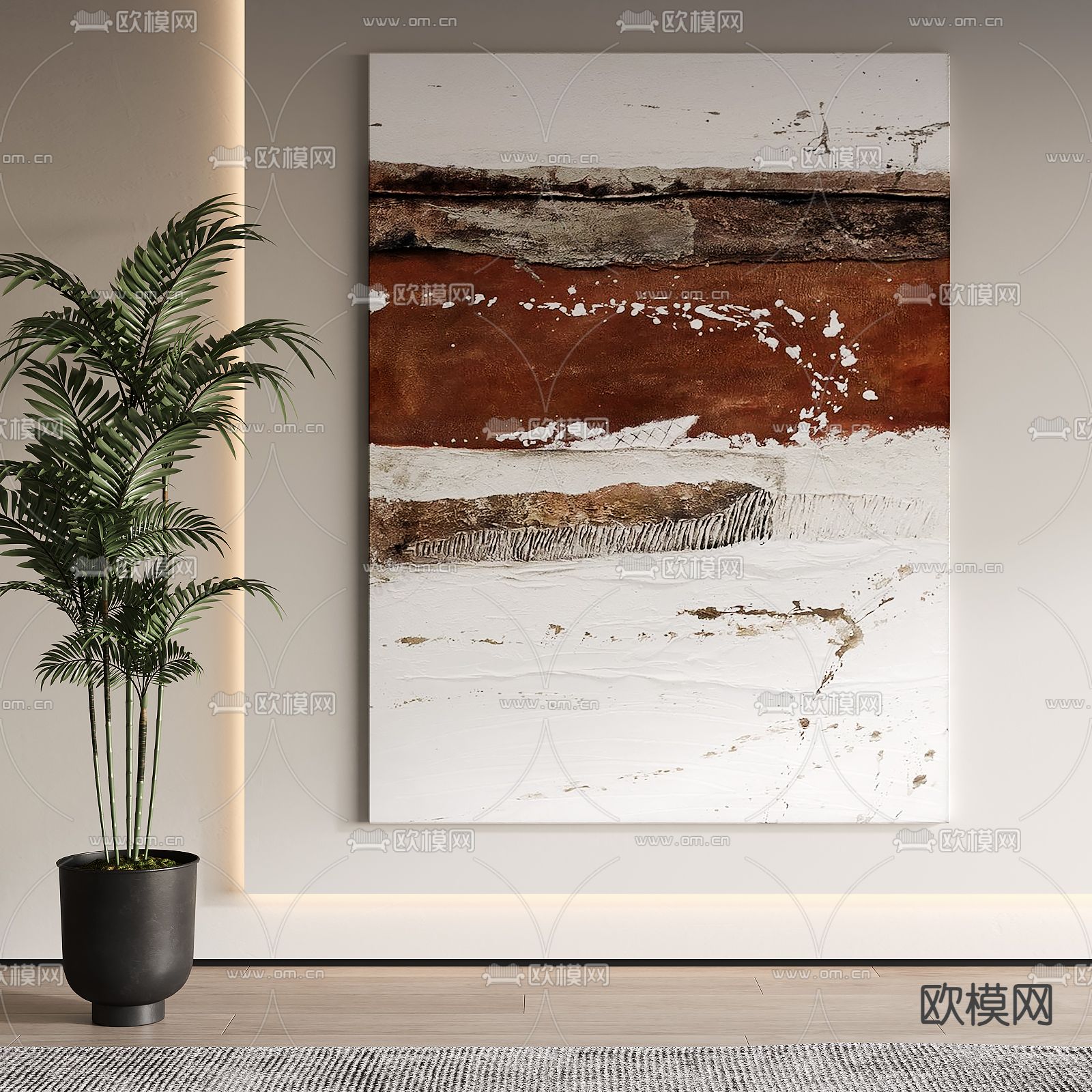 侘寂风装饰画su模型