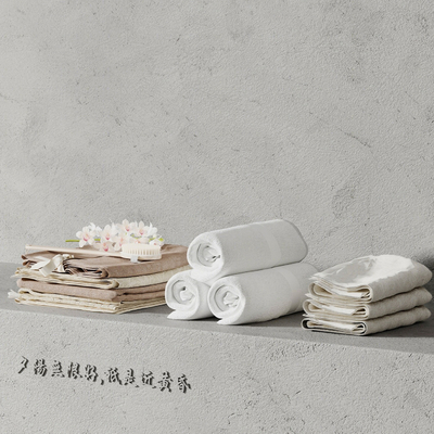  毛巾 浴袍su模型 