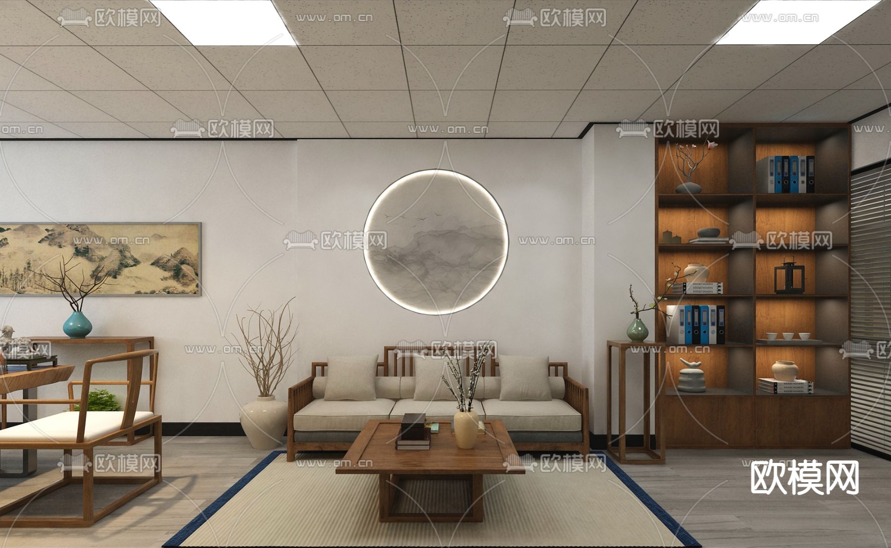 现代会议室免费3d模型下载（渲染图4）