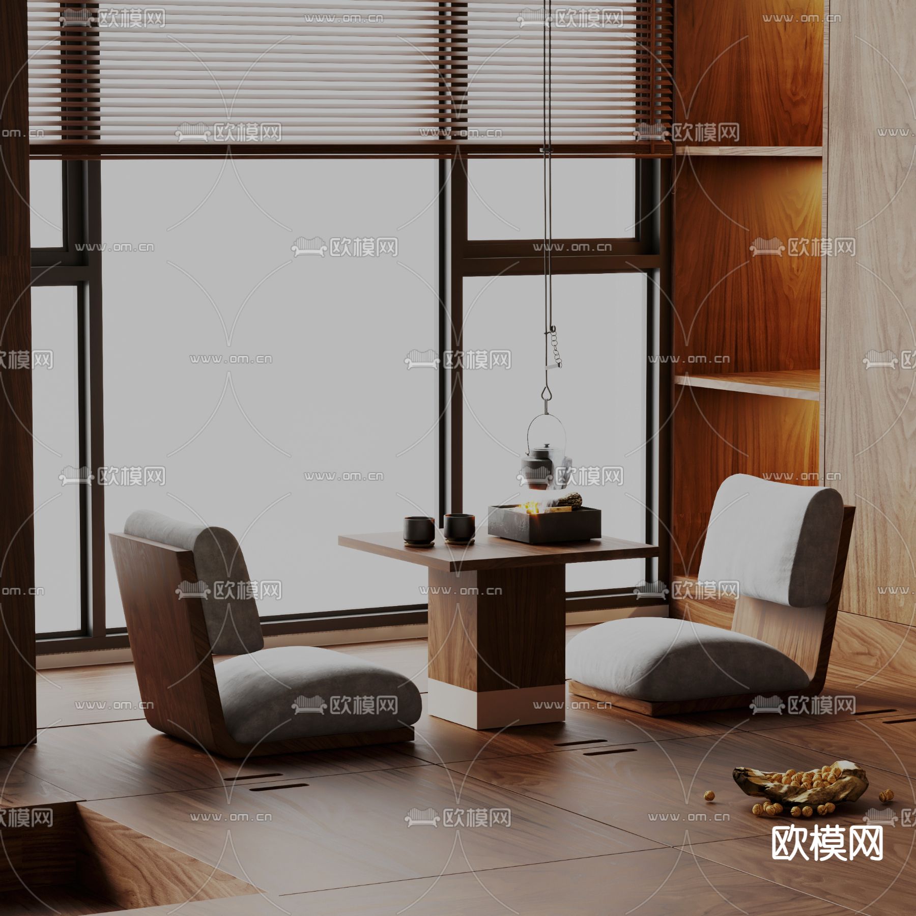 榻榻米茶桌 茶台3d模型下载