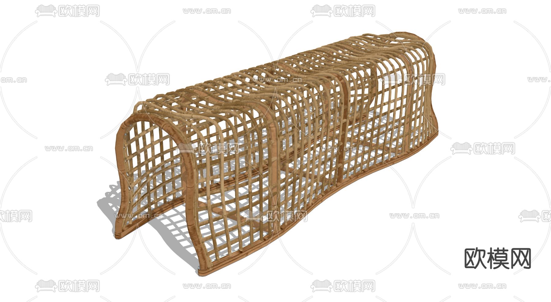 户外藤编椅su模型下载（渲染图4）